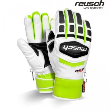 Перчатки Reusch Training R-TEX® XT , white / neon green, 9,5 (17/18, 4611233)