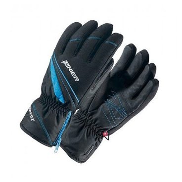Перчатки горнолыжные юниорские Zanier RAURIS.GTX JU, черные с синим (17/18, 22014-22)