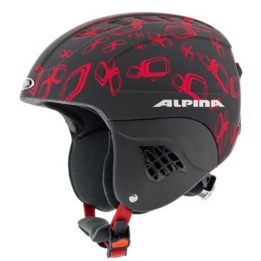 Шлем горнолыжный детский ALPINA CARAT L E (14 г , 51-55, BLACK-RED A9042)