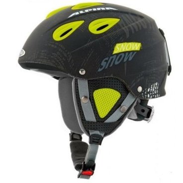 Шлем горнолыжный ALPINA GRAP (14 г , 57-61, BLACK-YELLOW MATT A9036)