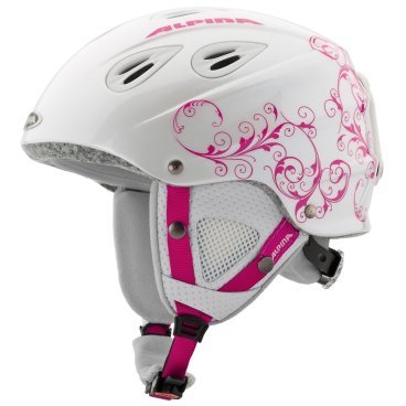 Шлем горнолыжный детский ALPINA GRAP JUNIOR (14 г , 51-54, WHITE-ROSE A9022)