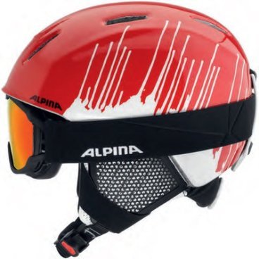 Шлем горнолыжный ALPINA CARAT LX red-splash (16/17г., А9081)