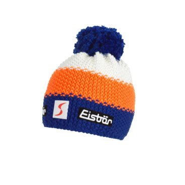 Шапка Eisbear Star Neon Pompon MÜ SP blitzblau/lightorange/white,  (17/18, 403336-591)