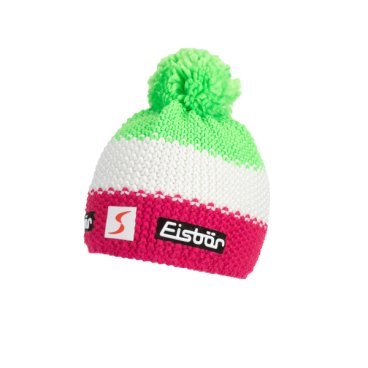Шапка Eisbear Star Neon Pompon MÜ SP pittipink/white/lightgreen,  (17/18, 403336-942)