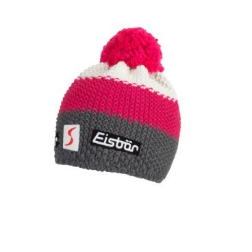 Шапка Eisbear Star Pompon MÜ SP anthraztit/piitipink/white,  (17/18, 403346-407)